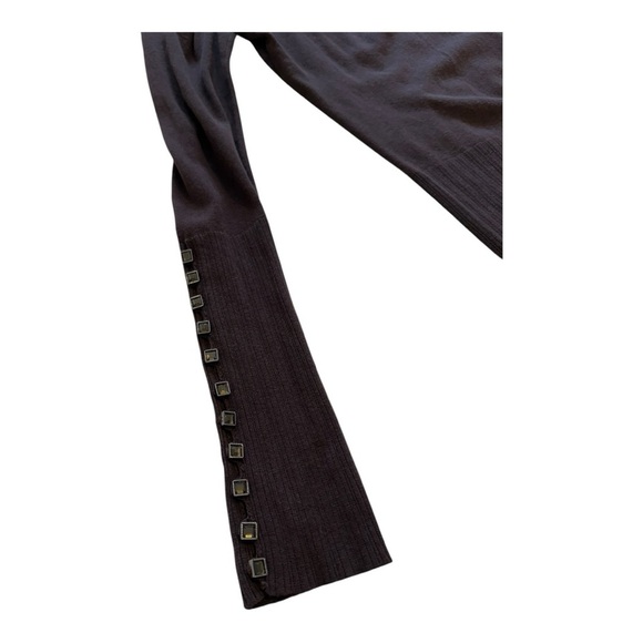 Nougat London Turtleneck Lace Front Long Sleeve Silk Sweater - Size 10 - Picture 6 of 14